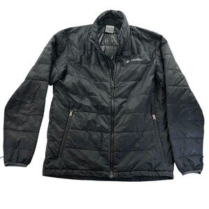 Columbia Mens Interchange Puffer Jacket Medium Black Quilted Full Zip Outdoors